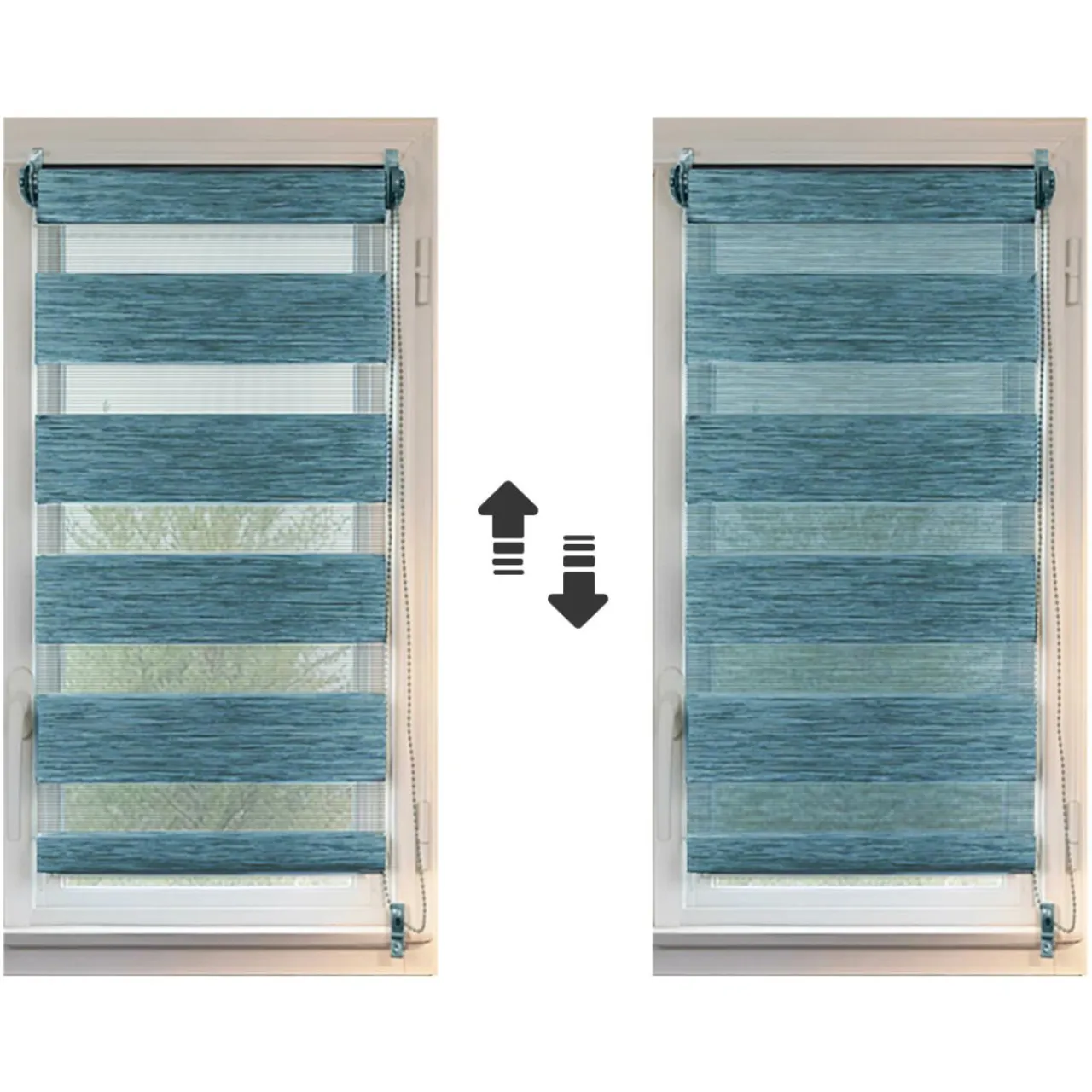 LUANCE Store enrouleur Jour / Nuit (75 x 180 cm) Bleu Online