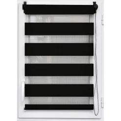 LUANCE Store enrouleur Jour / Nuit (60 x 180 cm) Noir Hot