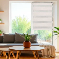 LUANCE Store enrouleur Jour / Nuit (45 x 250 cm) Beige chiné Best