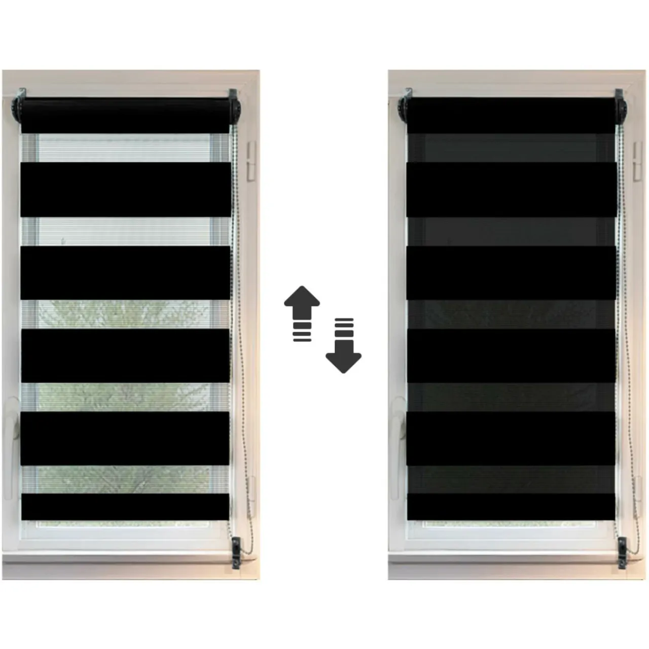 LUANCE Store enrouleur Jour / Nuit (60 x 90 cm) Noir Outlet