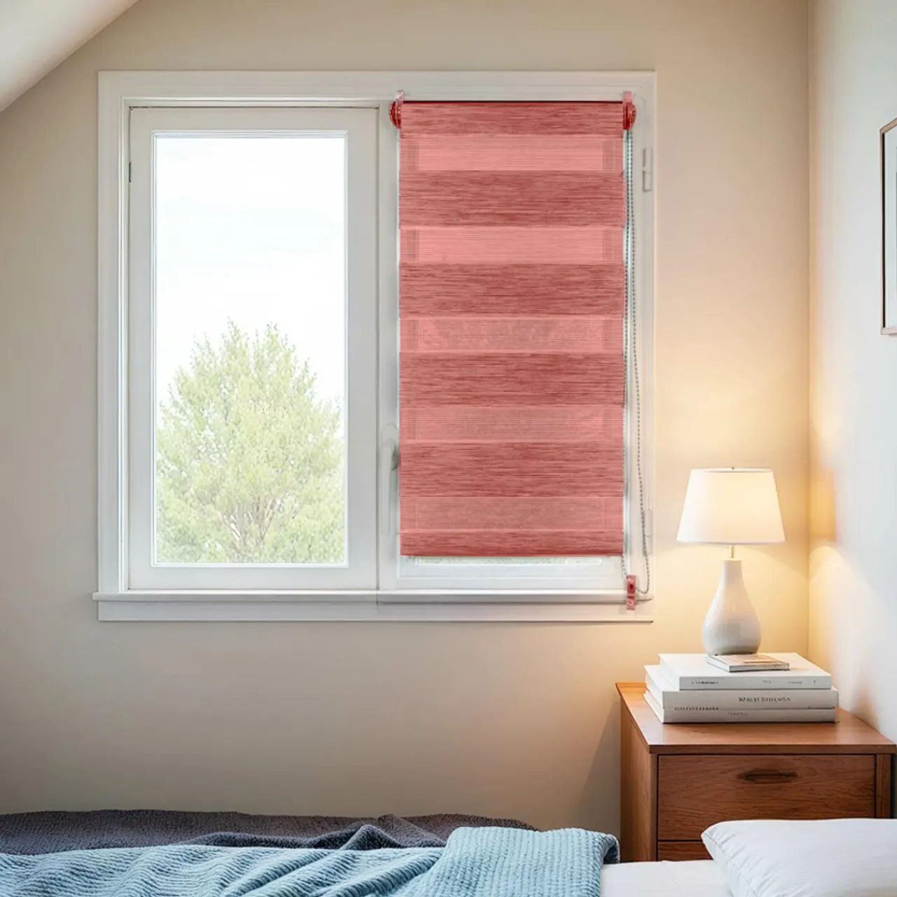 LUANCE Store enrouleur Jour / Nuit (60 x 90 cm) Terracotta Sale