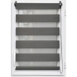 LUANCE Store enrouleur Jour / Nuit (75 x 250 cm) Gris Anthracite Best