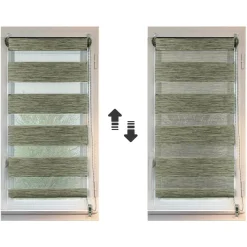 LUANCE Store enrouleur Jour / Nuit (75 x 180 cm) chiné Vert Online