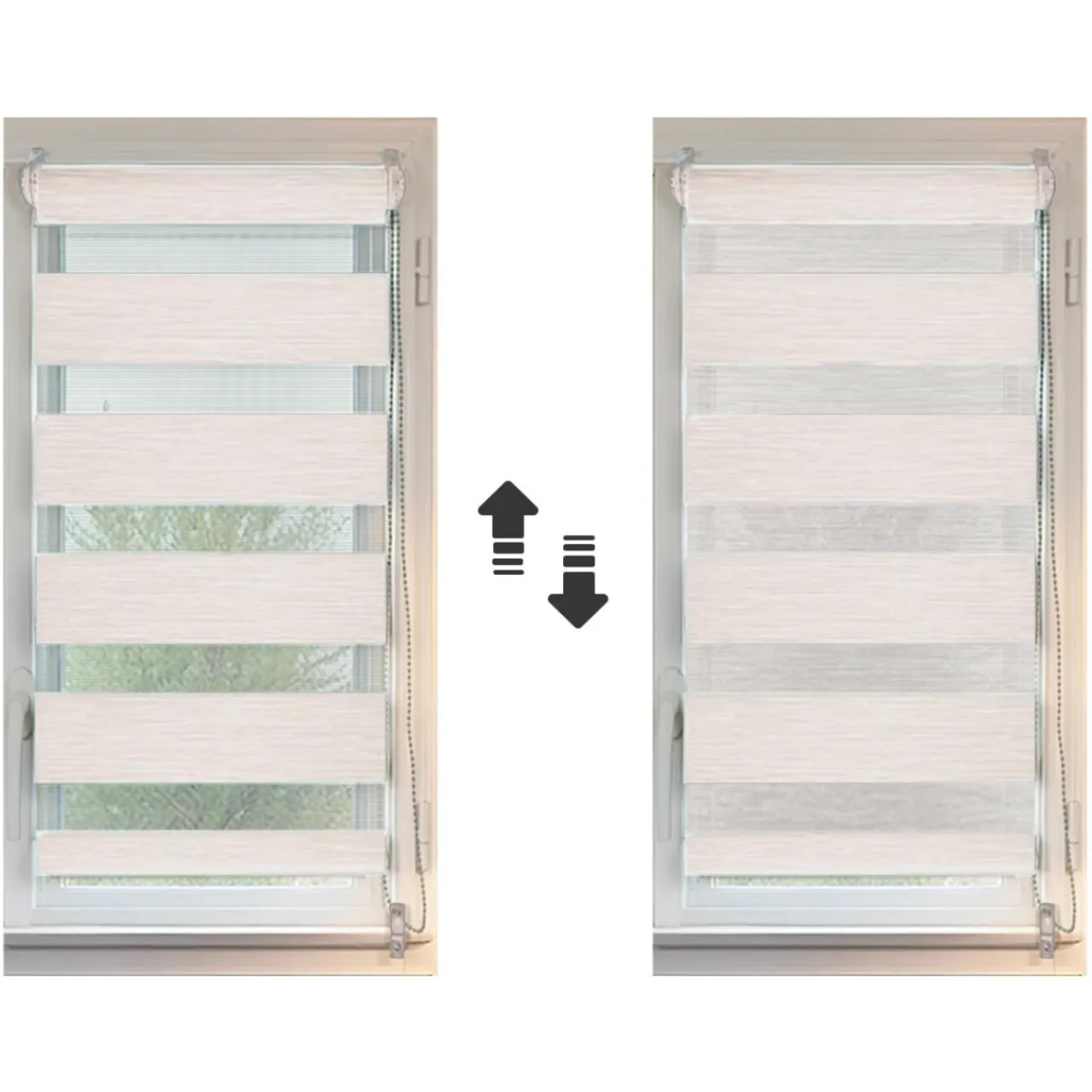 LUANCE Store enrouleur Jour / Nuit (60 x 250 cm) Beige chiné Outlet