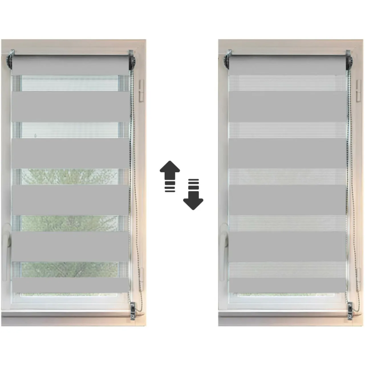 LUANCE Store enrouleur Jour / Nuit (45 x 90 cm) Gris clair Outlet