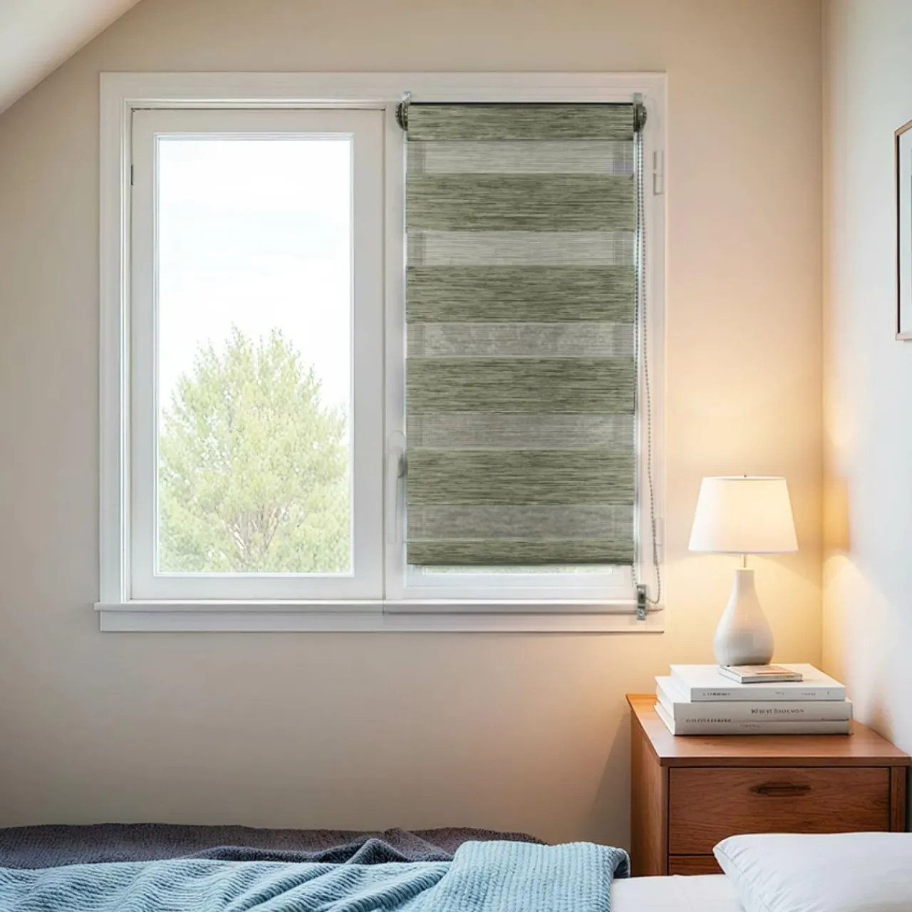 LUANCE Store enrouleur Jour / Nuit (60 x 90 cm) chiné Vert Online