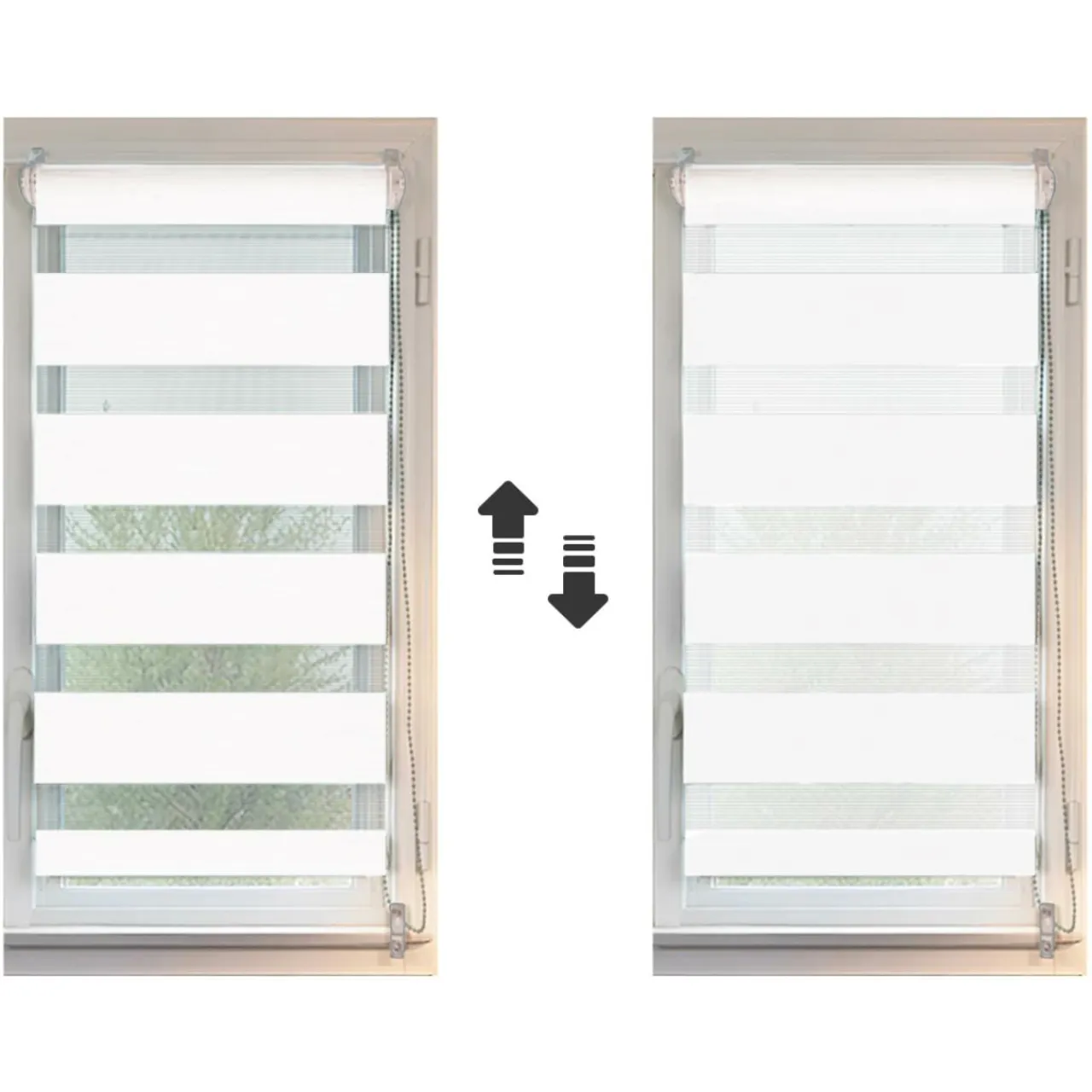 LUANCE Store enrouleur Jour / Nuit (45 x 90 cm) Blanc New