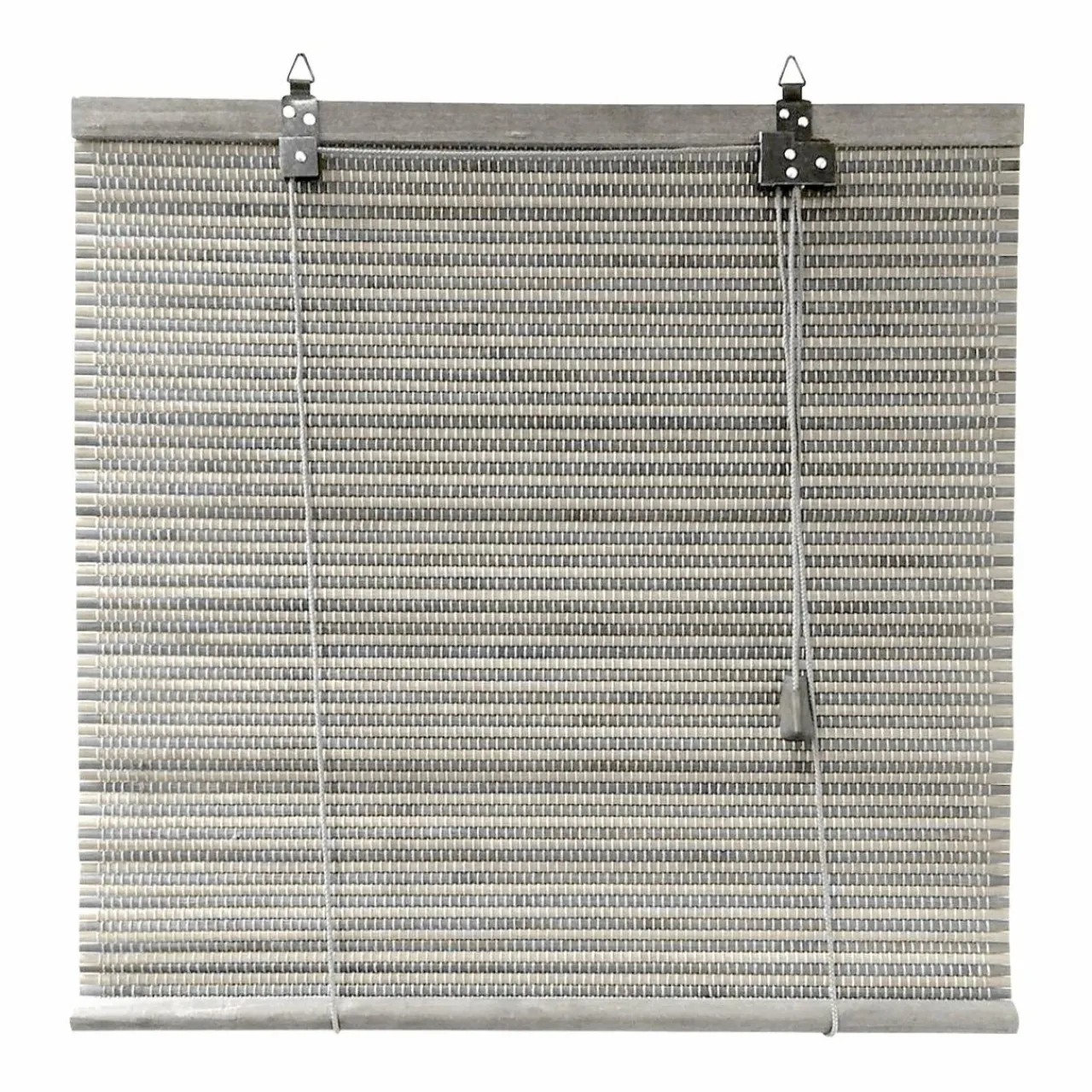 LUANCE Store enrouleur à lattes (90 x 180 cm) Bambou Gris clair et Gris foncé Discount
