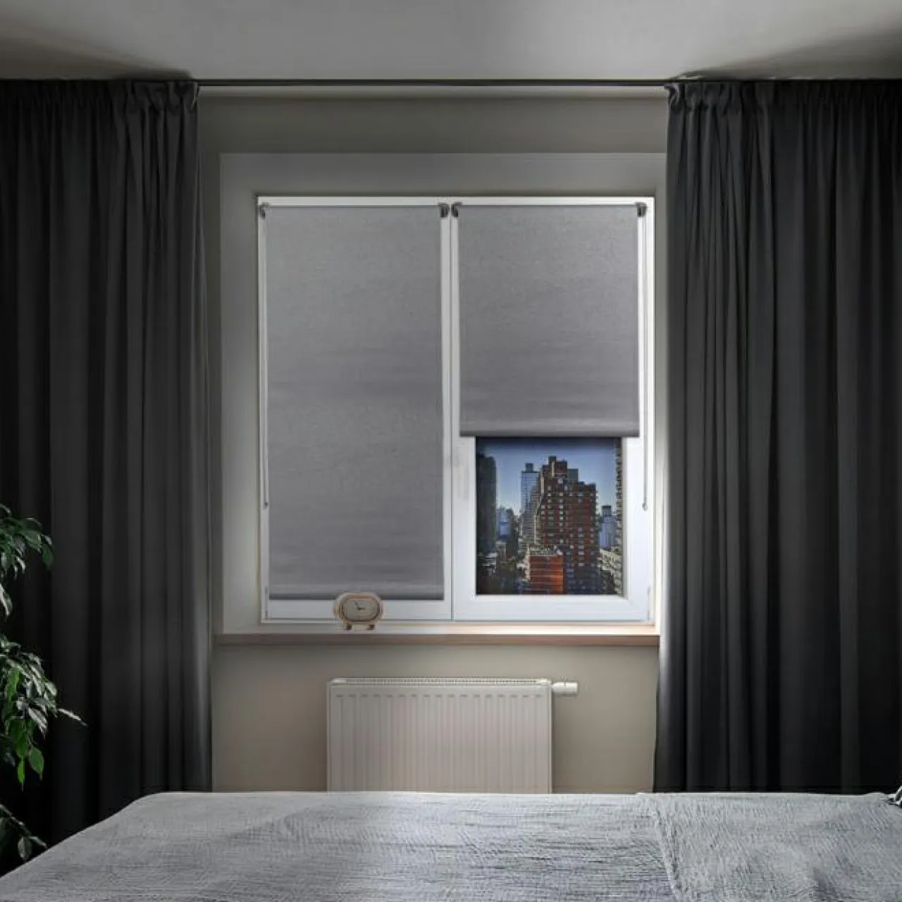 LUANCE Store enrouleur occultant (90 x 180 cm) Lio Gris Best