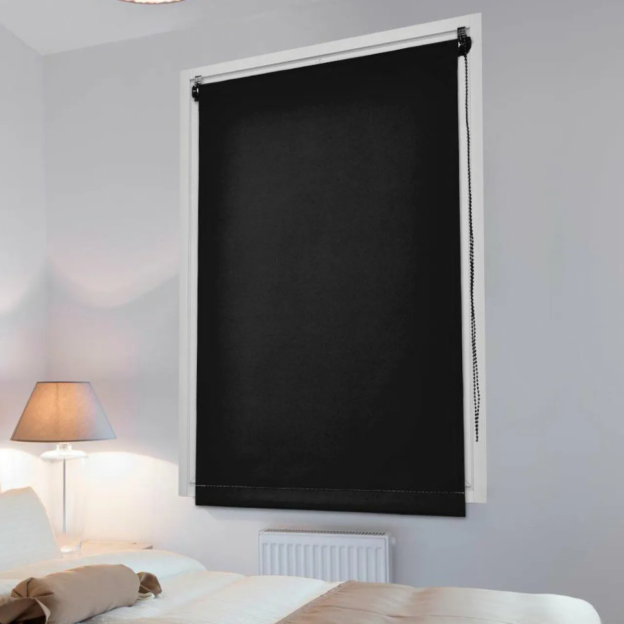 LUANCE Store enrouleur occultant (75 x 180 cm) Uni Noir Hot