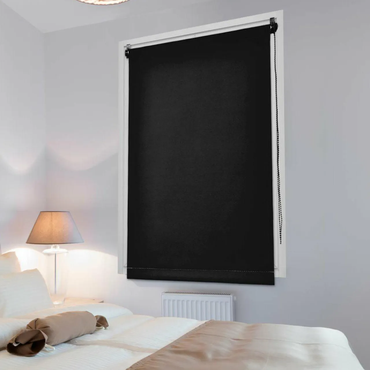 LUANCE Store enrouleur occultant (45 x 90 cm) Uni Noir Hot