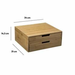 ATMOSPHERA Support à cafetière avec tiroirs range capsule (34 x H14 cm) Siao Naturel Best