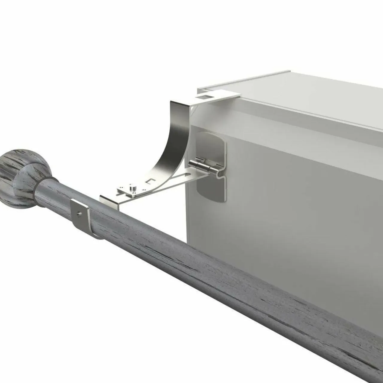 LUANCE Support à tringle pour caisson de volet roulant (L135 / D20 mm) mat Argent