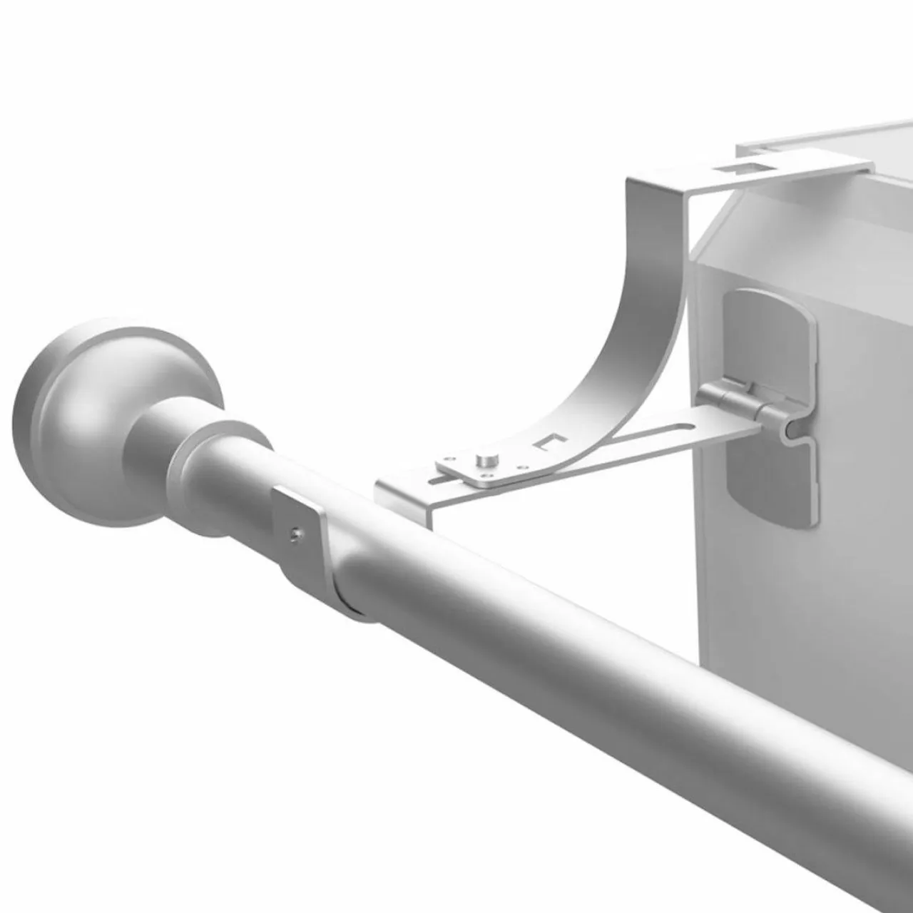 LUANCE Support à tringle pour caisson de volet roulant (L135 / D28 mm) satiné Blanc Outlet