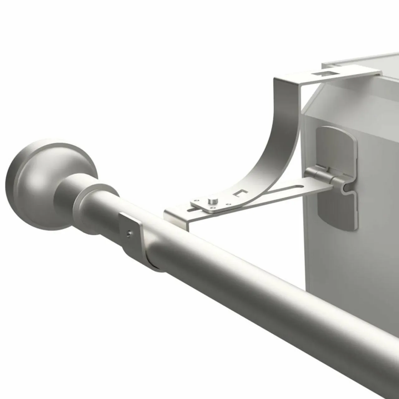 LUANCE Support à tringle pour caisson de volet roulant (L135 / D28 mm) mat Argent
