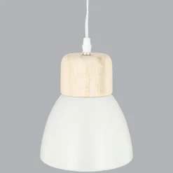 ATMOSPHERA Suspension bois et métal (D15 cm) Break he Blanc Discount