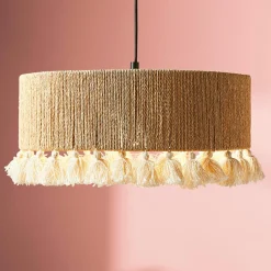 OSTARIA Suspension cercle à pompons et corde (D35 cm) Airo Naturel Outlet