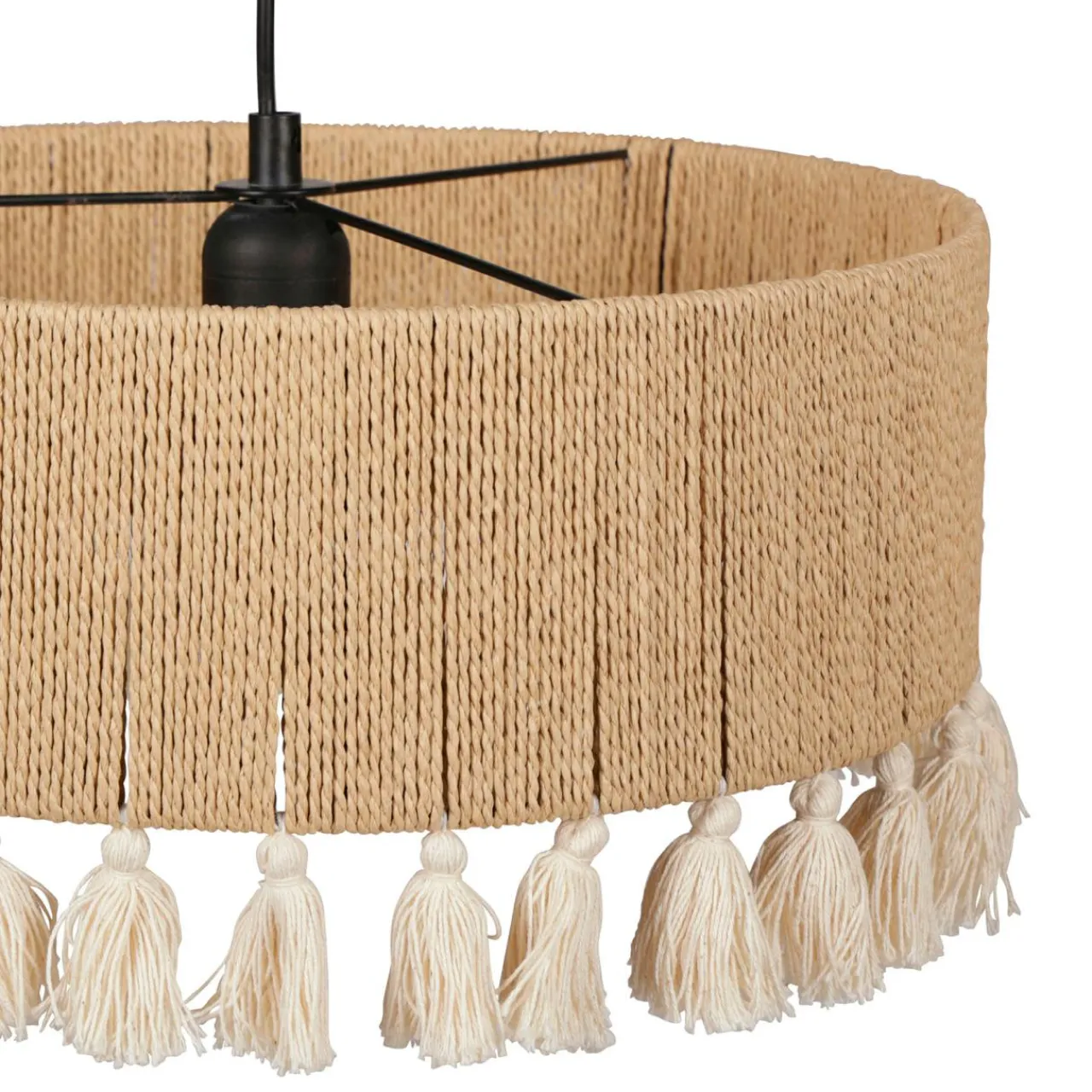 OSTARIA Suspension cercle à pompons et corde (D35 cm) Airo Naturel Outlet