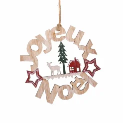 Feeric Lights & Christmas Suspension Couronne (H15 cm) Joyeux Noël Naturel Clearance