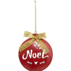 Feeric Lights & Christmas Suspension de fête (H12 cm) Rond Noël Rouge Clearance