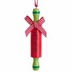 CHRISTMAS INSPIRATIONS Suspension de fête (H12,50 cm) Rouleau à patisserie Rouge Clearance