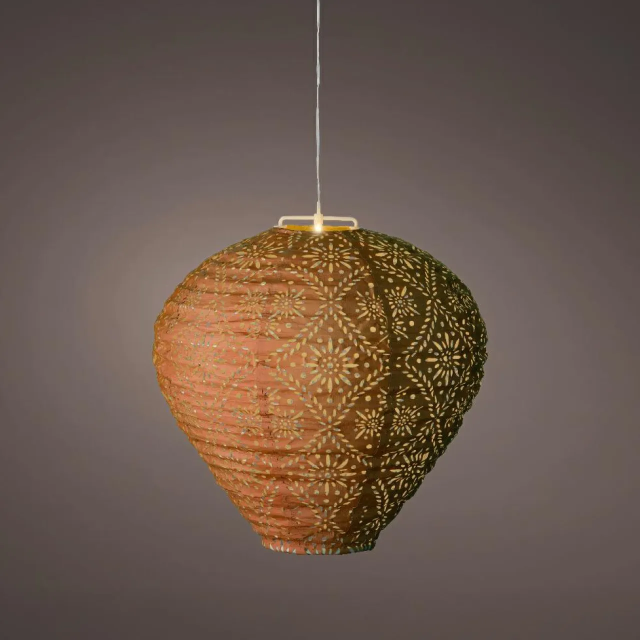 KAEMINGK Suspension de jardin solaire (H28 cm) Lanterne ajourée Marron