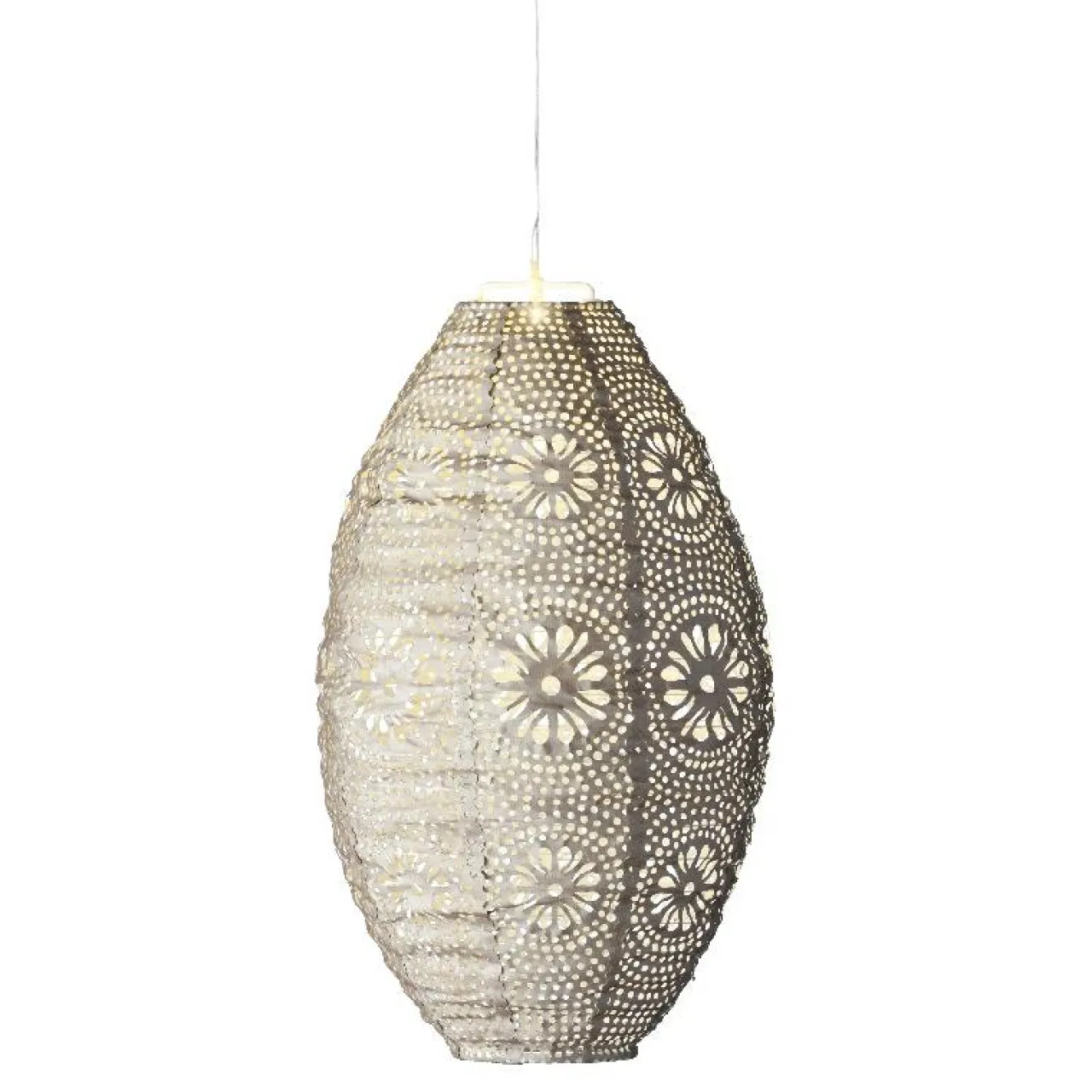 #N/A Suspension de jardin solaire (H38 cm) Lanterne ajourée Marron clair Discount