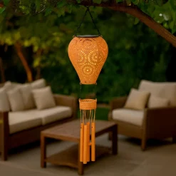 KAEMINGK Suspension de jardin solaire LED (H56 cm) Montgolfière Orange Outlet