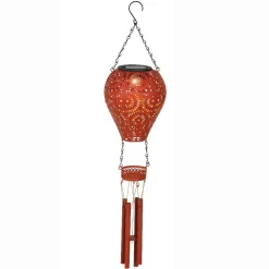 KAEMINGK Suspension de jardin solaire LED (H56 cm) Montgolfière Rouge Sale