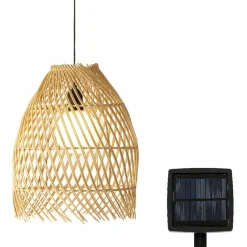 #N/A Suspension de jardin solaire LED (D28 cm) Tropical Naturel Beige