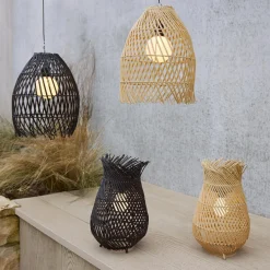 #N/A Suspension de jardin solaire LED (D28 cm) Tropical Naturel Beige