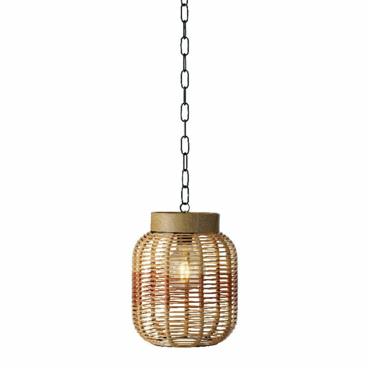 #N/A Suspension de jardin solaire résine tressée LED (D20 cm) Toscane Terracotta Orange Sale