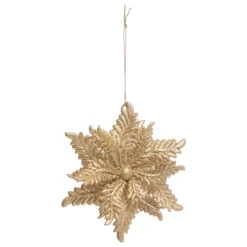 FEERIC LIGHTS Suspension de Noël (D11 cm) Fleur d'hiver pailletée Cuivre Hot
