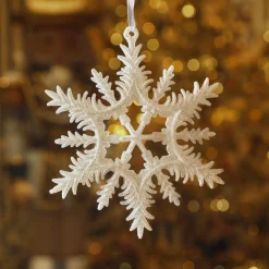 KAEMINGK Suspension de Noël (D13 cm) Flocon éclat givré Blanc Outlet
