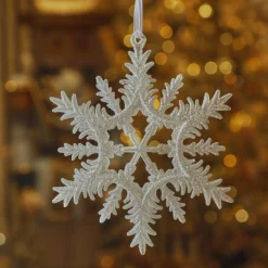 KAEMINGK Suspension de Noël (D13 cm) Flocon éclat givré pailleté Perle Hot