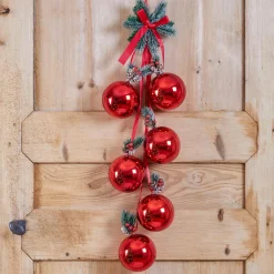 FEERIC LIGHTS Suspension de Noël déco (H22 cm) Boules Luxe Rouge Outlet