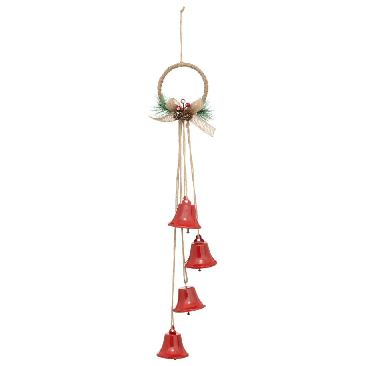 JJA Suspension de Noël déco (H55 cm) Clochettes en métal Rouge New
