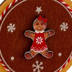 JJA Suspension de Noël en bois (D9 cm) Rondin Pain d'épices Marron Hot