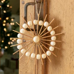 KAEMINGK Suspension de Noël en bois (D20 cm) Sandinave Beige Discount
