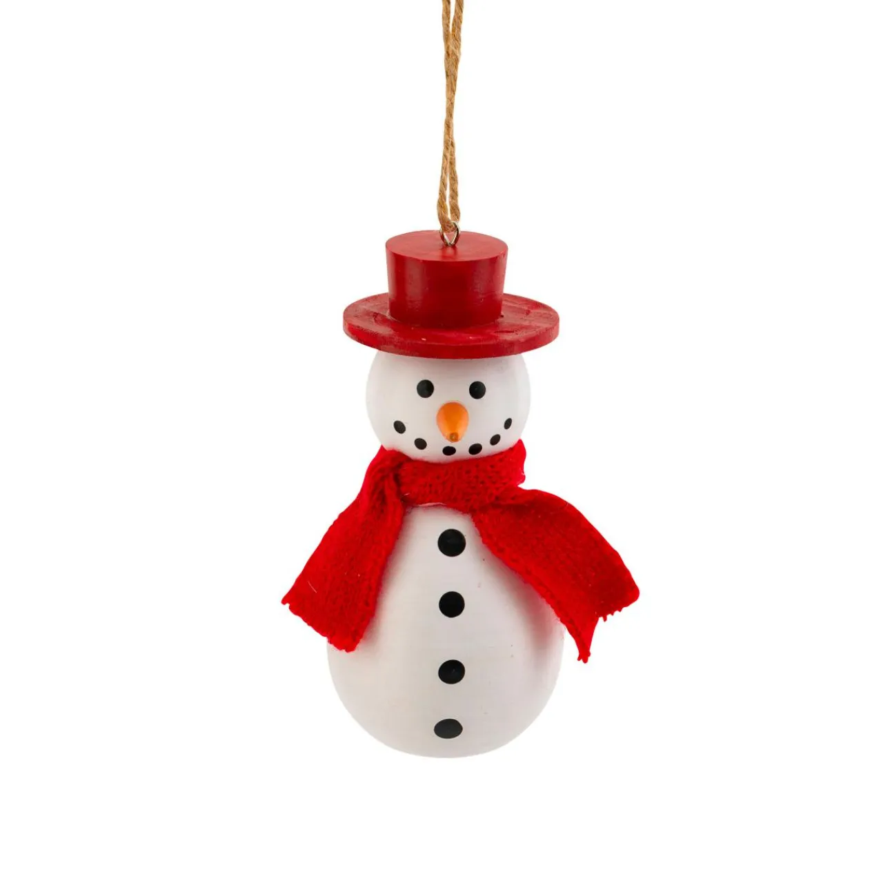 JJA Suspension de Noël en bois (H10 cm) Charmant bonhomme de neige et blanc Rouge Discount