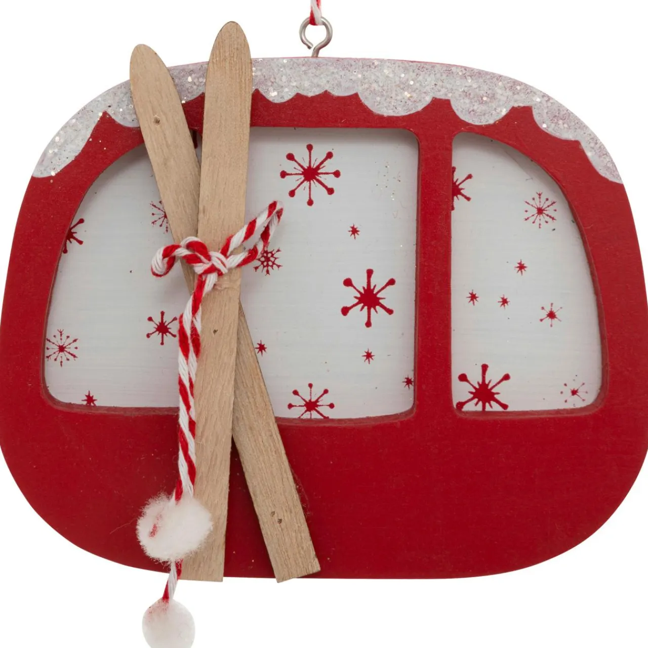 JJA Suspension de Noël en bois (H12,5 cm) Télécabine de Savoie Rouge Online