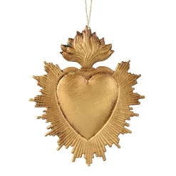 KAEMINGK Suspension de Noël en metal (H14 cm) Coeur Exvoto Dé Or Discount