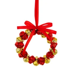 JJA Suspension de Noël en métal (D10,5 cm) Grelots Rouge Sale