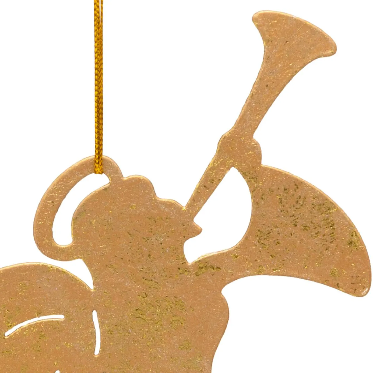 JJA Suspension de Noël en métal (H17 cm) Ange trompette Dé Or Outlet