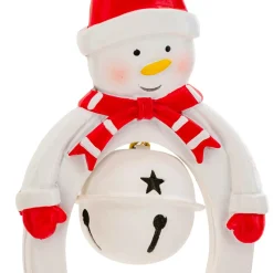JJA Suspension de Noël en métal (H10 cm) Cloche et bonhomme de neige Blanc Sale