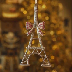 KAEMINGK Suspension de Noël en métal (H11 cm) Tour Eiffel strass dée Or New