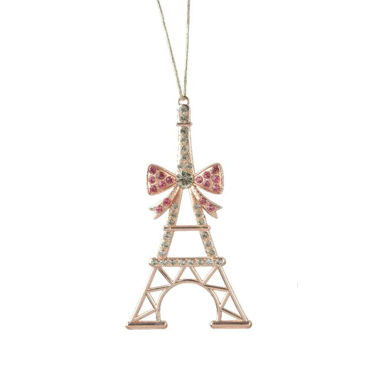KAEMINGK Suspension de Noël en métal (H11 cm) Tour Eiffel strass dée Or New
