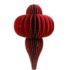KAEMINGK Suspension de Noël en papier (H20 cm) fermeture Magnétique Rouge Hot