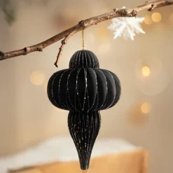 KAEMINGK Suspension de Noël en papier (H20 cm) fermeture Magnétique Noir Sale