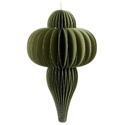 KAEMINGK Suspension de Noël en papier (H20 cm) fermeture Magnétique Vert romarin Best